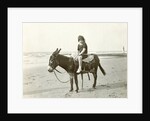 Girl on donkey on the beach (North Sea), the Netherlands or Germany by Anonymous