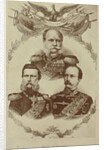 Composition of three portraits of Wilhelm I as king of Prussia, Friedrich III as Crown Prince of Prussia and Wilhelm II as Prince of Prussia by Anonymous
