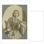 Portrait of a Young Woman with an elbow leaning on table by Eduard Isaac Asser