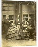Group portrait of Euphrosine Asser Oppenheim with her brothers and her sister Elisa Beer-Oppenheim in a garden by Eduard Isaac Asser