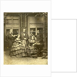 Group portrait of Euphrosine Asser Oppenheim with her brothers and her sister Elisa Beer-Oppenheim in a garden by Eduard Isaac Asser