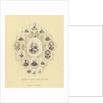 Portrait of King Wilhelm I of Prussia, surrounded by smaller portraits of Bismarck and his generals by H. Prothmann