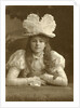 Portrait of a girl with hat and cat by Walter Barnett