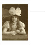 Portrait of a girl with hat and cat by Walter Barnett