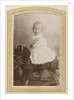 Portrait of a toddler in a dress on a rocking horse by C.J.L. Vermeulen