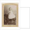 Portrait of a toddler in a dress on a rocking horse by C.J.L. Vermeulen