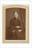 Portrait of a seated woman in a long dress with a twig in hand by H. Bulens Jr