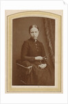 Portrait of a seated woman in a long dress with a twig in hand by H. Bulens Jr
