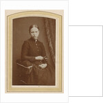 Portrait of a seated woman in a long dress with a twig in hand by H. Bulens Jr