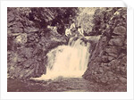 Indian men at a waterfall at Batu Gantong in Ambon by Anonymous