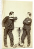Two guys standing at table, acting attack posture and inaccessibility by L. de Koningh