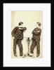 Two guys standing at table, acting attack posture and inaccessibility by L. de Koningh