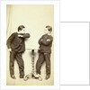 Two guys standing at table, acting attack posture and inaccessibility by L. de Koningh