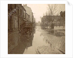 Kar in flooded street during flood Paris by France
