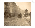 Wood and vessel laden handcarts in a street during the flooding of Paris by France