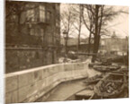 Boats along a quay during the flooding of Paris, France by Anonymous
