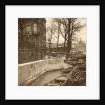 Boats along a quay during the flooding of Paris, France by Anonymous