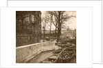 Boats along a quay during the flooding of Paris, France by Anonymous