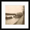 Sunken boat on the Seine River during the flood of Paris, France by Anonymous