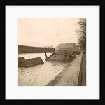 Sunken boat on the Seine River during the flood of Paris, France by Anonymous