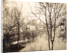 house flooded suburb of Paris seen through bare trees, France by Anonymous