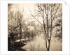 house flooded suburb of Paris seen through bare trees, France by Anonymous