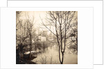 house flooded suburb of Paris seen through bare trees, France by Anonymous