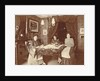Three women sitting at table at meal by Anonymous