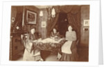 Three women sitting at table at meal by Anonymous