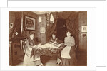 Three women sitting at table at meal by Anonymous