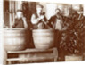 Brouwer and attendants cleaning bottles at a bottle drying rack by Anonymous