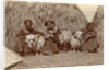 Tibetan women with goats for haystacks by D.T. Dalton