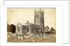 Exterior of the Church of St. Andrew with a graveyard before in Mells by Anonymous