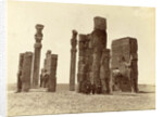 Group of men posing at the Gate of all Nations (Gate of Xerxes) at Persepolis Iran by Antoine Sevruguin