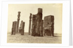Group of men posing at the Gate of all Nations (Gate of Xerxes) at Persepolis Iran by Antoine Sevruguin