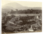Panorama of a mountain landscape with rice fields in the Dutch East Indies by Anonymous
