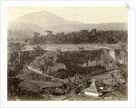 Panorama of a mountain landscape with rice fields in the Dutch East Indies by Anonymous