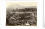 Panorama of a mountain landscape with rice fields in the Dutch East Indies by Anonymous