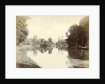 Water in the Dutch East Indies at the end with a bridge and a church tower by Anonymous