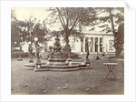 garden with a fountain at Concordia Society in Weltevreden, Jakarta Indonesia by Anonymous