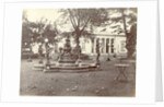garden with a fountain at Concordia Society in Weltevreden, Jakarta Indonesia by Anonymous