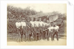 Group of Indian boys with the right arm outstretched, allowing dancers by Anonymous