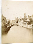 Houses along the water at the Groenerei and Steenhouwersdijk in Bruges Belgium by Victor Daveluy