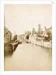 Houses along the water at the Groenerei and Steenhouwersdijk in Bruges Belgium by Victor Daveluy