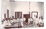 Ward with male patients and staff at a hospital in the Dutch East Indies, Indonesia by Anonymous
