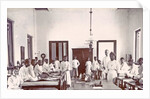 Ward with male patients and staff at a hospital in the Dutch East Indies, Indonesia by Anonymous