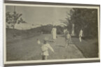 Woman with children and Indians on a lane by Anonymous