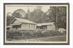 Two wooden houses with porches and an outbuilding by Anonymous