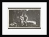 Man and a woman in swimwear on a bench in a forest by Anonymous