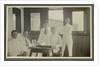 Five men in tropical attire sitting around a table by Anonymous